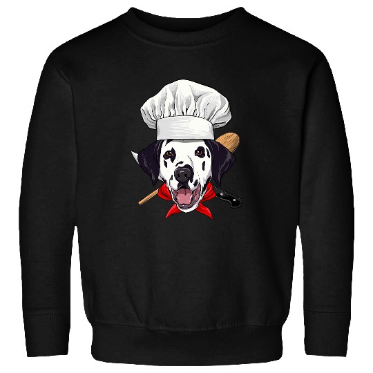 Dalmatian Chef Dog Cooking Baking Lover 272 Dalmatians Dog Sweatshirts
