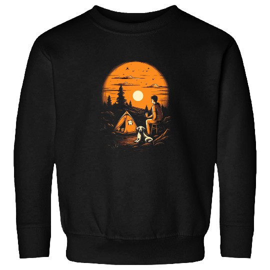 Camper Dog Lover Camping Buddy Campsite Tent Camp Adventure Sweatshirts