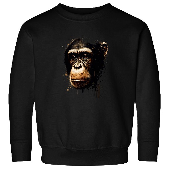 Chimpanzee Monkey Portrait Sweatshirts