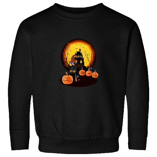 Funny Miniature Pinscher Halloween For Kids Mom Dad Love Dog Sweatshirts