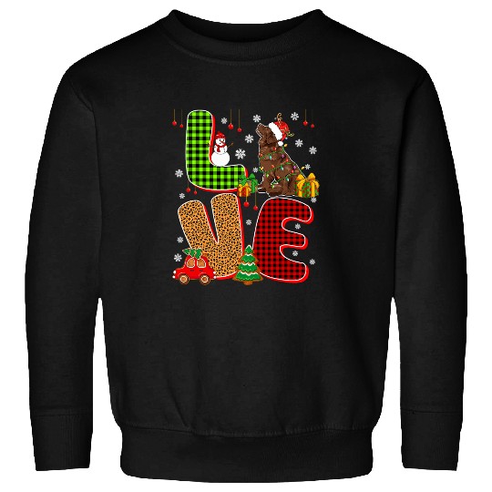 LOVE Leopard Plaid Christmas Santa Newfoundland Lover Family Sweatshirts