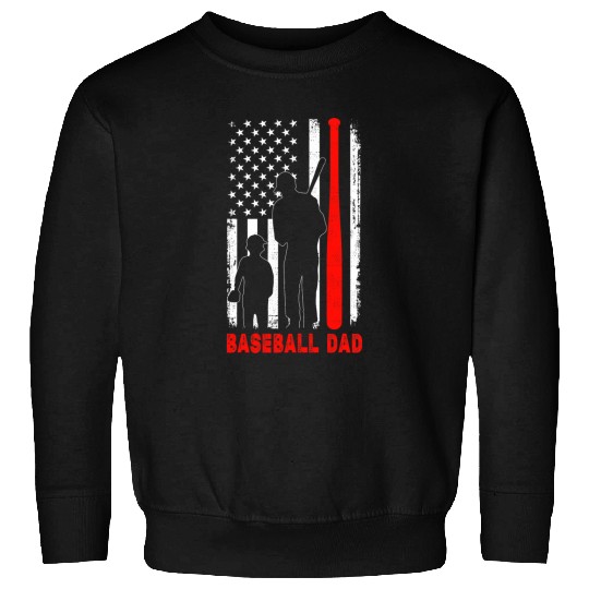 Mens Softball Dad vintages American Flag Fathers Day Sweatshirts