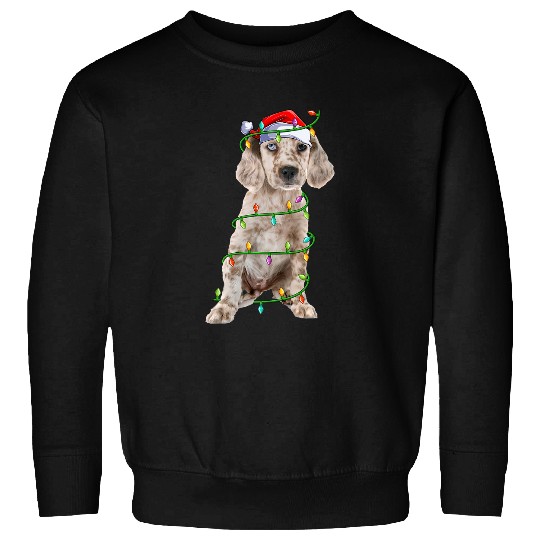 English Setter Dog Lover xmass Santa English Setter Christmas Sweatshirts