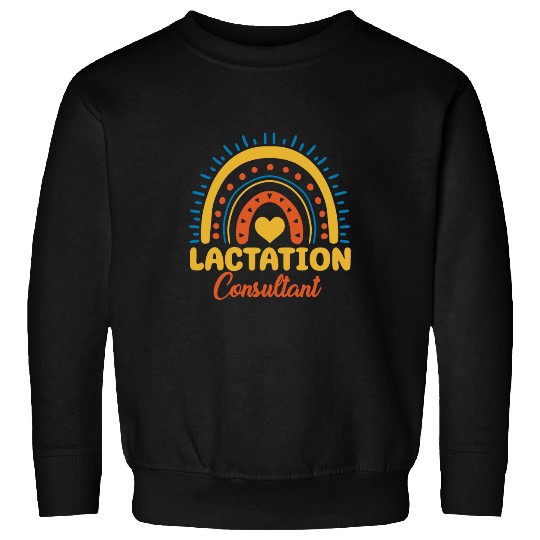 Cute Lactation Consultant Boho Rainbow Breastfeeding Support Sweatshirts