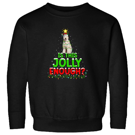 Lighting Is This Jolly Enough Labradoodle Christmas Tree Sweatshirts
