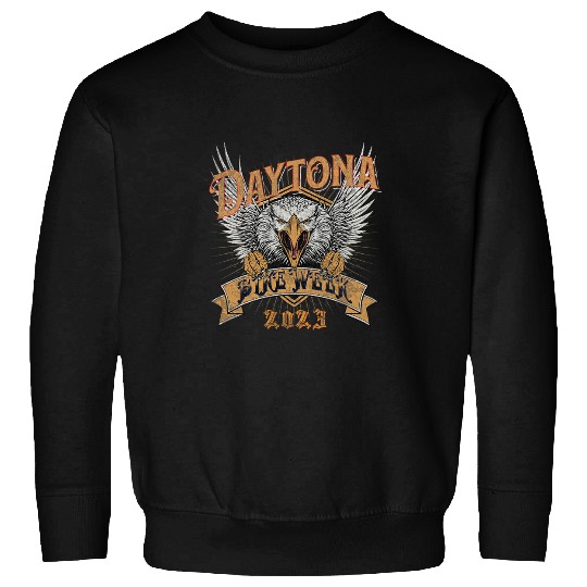 daytona beach bike week eagle art on front 8 Sweatshirts