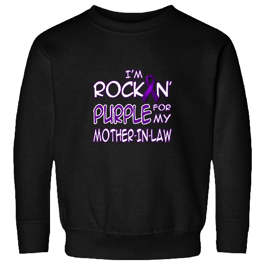 Epilepsy Awareness Rockin Purple Ribbon For Mother In Law Sweatshirts