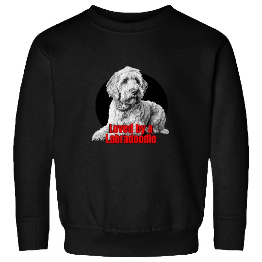 Loved by a Labradoodle Big Bold Graphic Design Sweatshirts