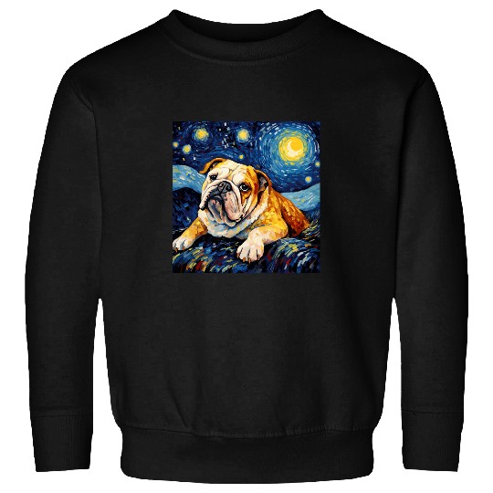 Bulldog Starry Night For Dog Mom Dog Dad 1 Sweatshirts