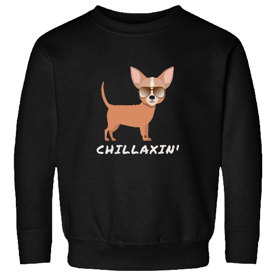 Cute Funny Chihuahua in Cool Fur Mama Daddy Sunglasses Sweatshirts