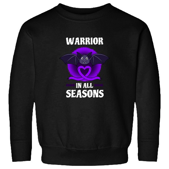 Epilepsy Purple Awareness Ribbon Warrior Bat Halloween Sweatshirts