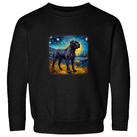 Dog in starry night van gogh Cane Corso Sweatshirts