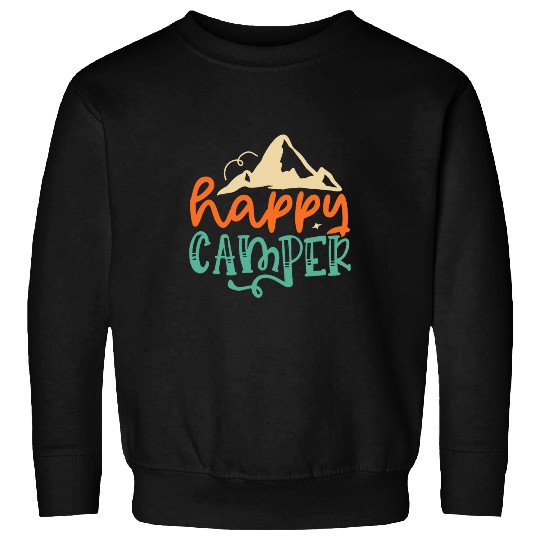 Happy Camper Funny Camping Hiking Lover Vintage Sweatshirts