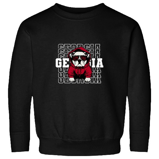 Bulldog Sunglasses Game Day College Football Bulldog Womens Sweatshirts