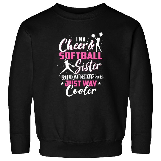 Funny Softball Cheer Lover Graphic Women Sisters Cheerleader 3 Sweatshirts