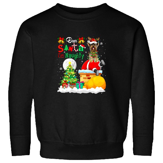 Im Naughty Funny Joke xmass Santa Reindeer Yorkshire Terrier Sweatshirts
