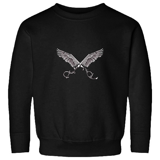 Cool Hair Stylist Scissors With Wings Tattoo Art Hairdresser Sweatshirts