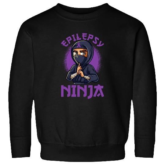 Epilepsy Ninja Purple Ribbon Epileptic Awareness Women Men Sweatshirts
