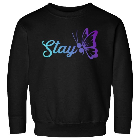 Stay suicides Prevention Awareness Teal and Purple Butterfly Sweatshirts