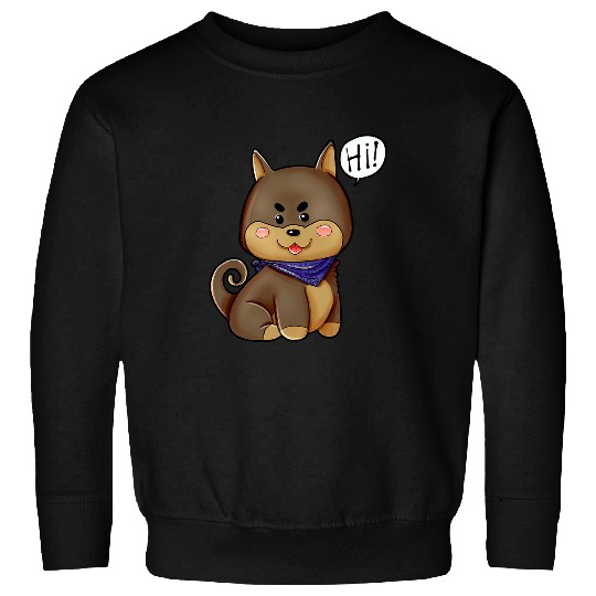 GSD Chibi Kawaii German Shepherd Dog Say Hi 2 German Shepherd Dog Dog Sweatshirts