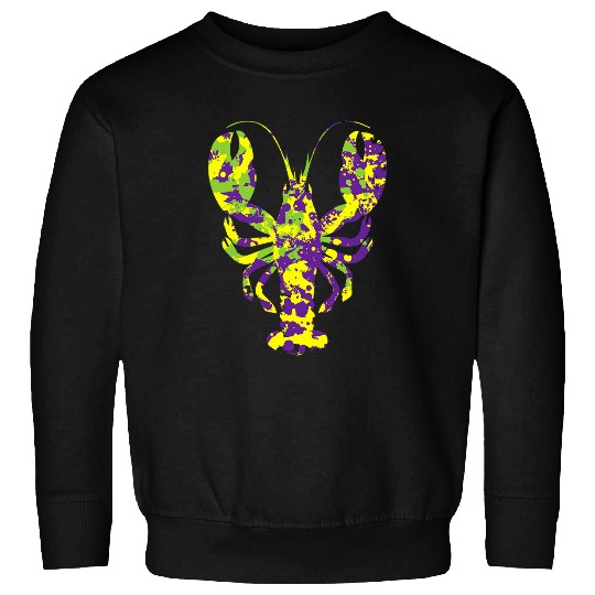 Crawfish Art Mardi Gras Colors Crab Lobster Party Animal Sweatshirts
