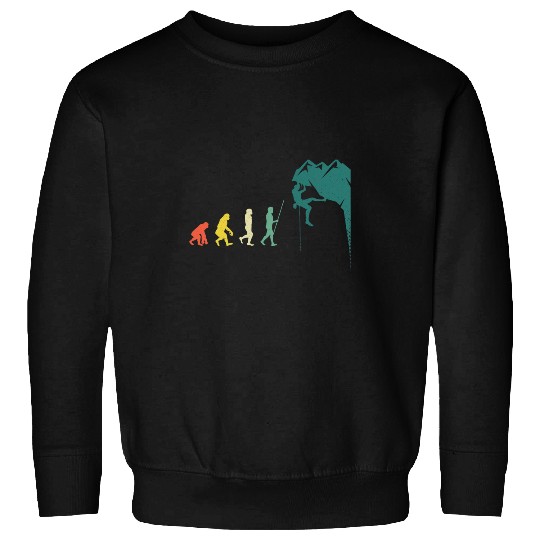 Climber Evolution of Climbing Boulder Bouldering 1 Sweatshirts