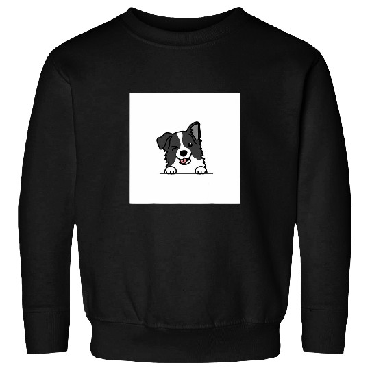 Cute Border Collie Dog Puppy Black and White Dog Lovers Sweatshirts