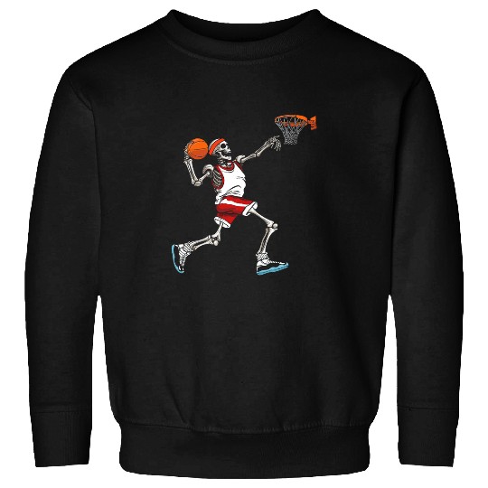 Basketball Skeletons Halloween Men Boys Basketball Halloween 2 Sweatshirts