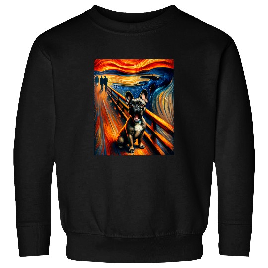 Expressionist Artsy Frenchie Dog Artistic French Bulldog Sweatshirts