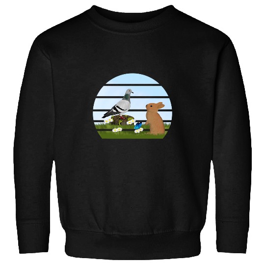 Pigeon Bird Bunny Spring Birdwatcher Animal Biologist Sweatshirts