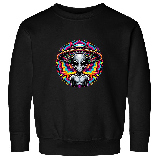 Cosmic Encounter Alien Tee psychedelics UFO Art 4 Sweatshirts