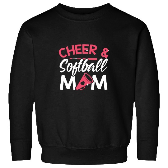 Funny Softball Cheer Lover Graphic Women Moms Cheerleader Sweatshirts