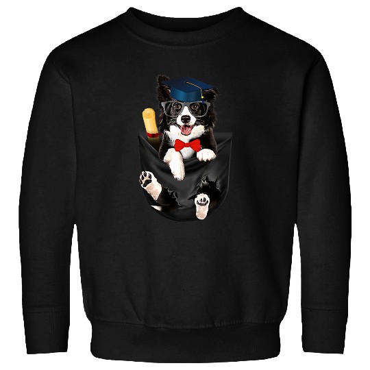 Border Collie In Pocket Tee Funny Graduation Class Of Sweatshirts