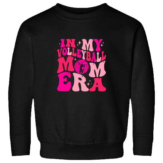 In My Volleyball Mom Era Groovy Retro Funny Sweatshirts