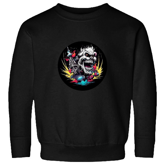 Graffiti Wall Art Paris Tower Tattoo Art T Comic Art Monster Sweatshirts