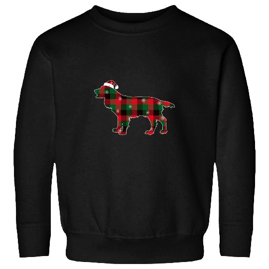 Christmas Dog Welsh Springer Spaniel buffalo plaids Family Sweatshirts