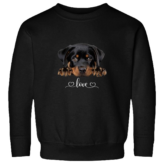 Cute Dog Graphic Love Rottweiler Puppy Dog Sweatshirts