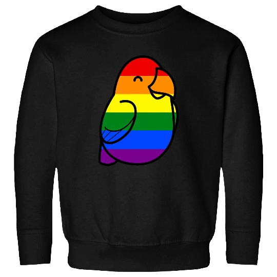 Too Many Birds Rainbow Pride Parrot Pattern Sweatshirts