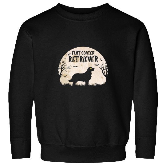 Halloween Horror Flat Coated Retriever Sweatshirts
