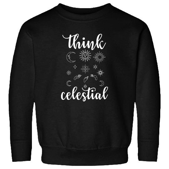 THINK CELESTIAL Celestial Moon Phase Moth Crystals Stars Sweatshirts