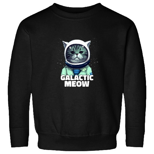 Galactic Meow Funny astronaut cat in the space Sweatshirts