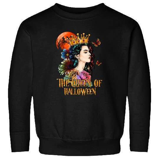 The Queen Of Halloween Loves Rose Butterfly For Women Sweatshirts