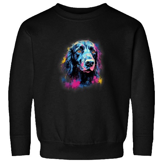 English Setter Dog Abstract Canvas Art Dog Breed Illustratio Sweatshirts