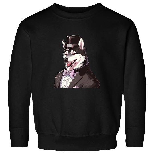 Husky English Gentleman Funny Dog Victorian 2 Sweatshirts