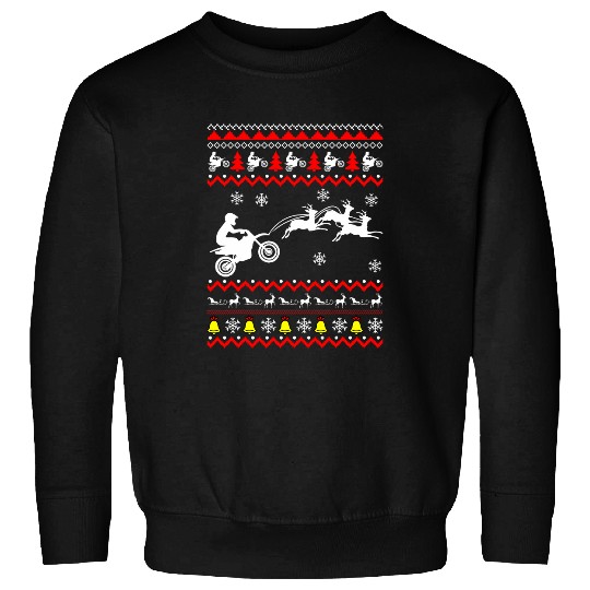 dirt bike motorcycle pajama ugly christmas biker Sweatshirts