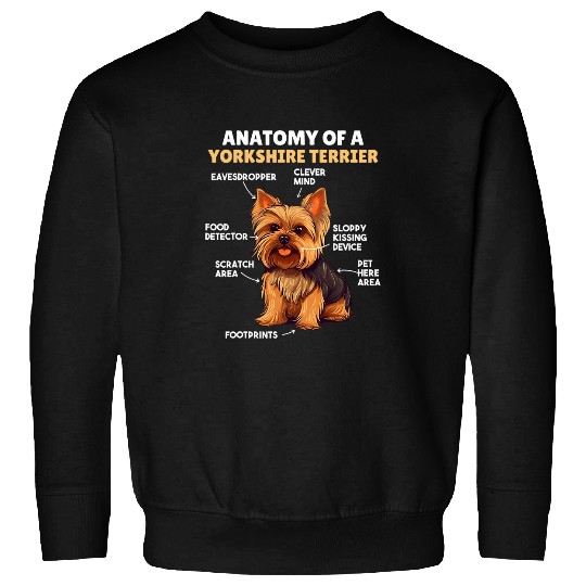Cute Dogs Explanation Anatomy Of A Yorkshire Terrier Sweatshirts