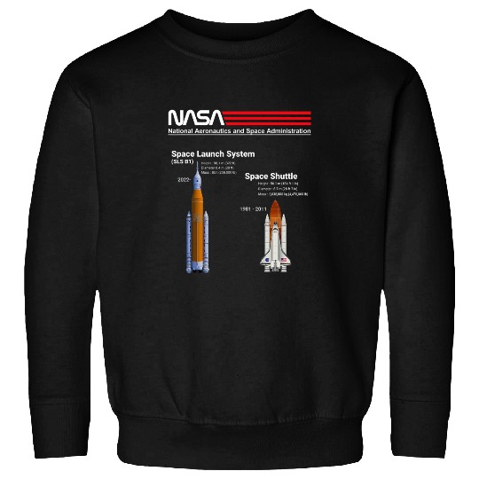 Lacrosse Gift NASA Space Shuttle and Space Launch System Worm Logo Sweatshirts