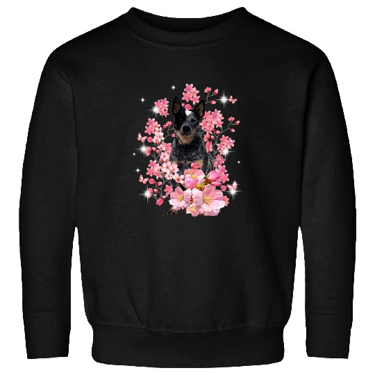 Heeler Cherry Blossom Flowers Sweatshirts