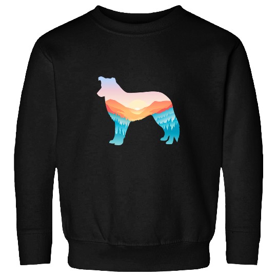 Border Collie Nature Hiking Dog Sunrise Adventure Sweatshirts