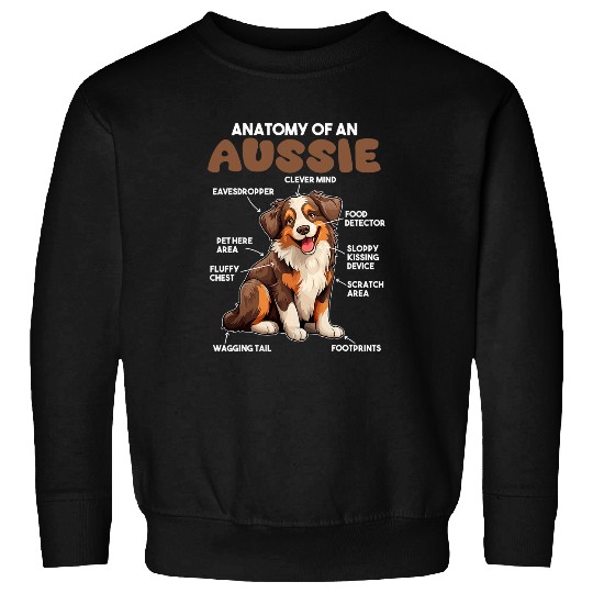 Dog Explanation Anatomy Of An Aussie Australian Shepherd Sweatshirts
